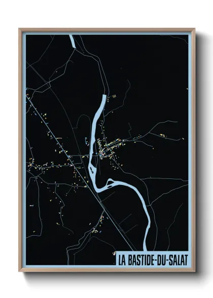 Une affiche de carte sur La Bastide-du-Salat