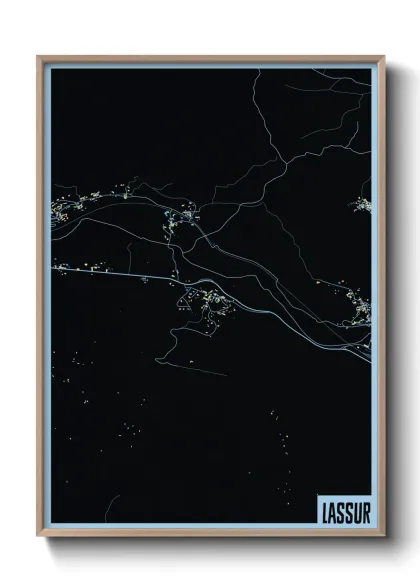 Une affiche de carte sur Lassur