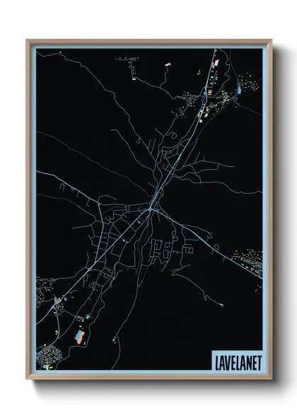 Une affiche de carte sur Lavelanet