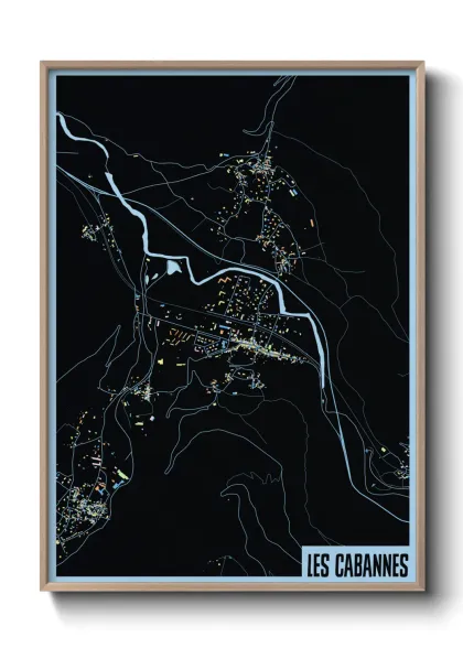 Une affiche de carte sur Les Cabannes