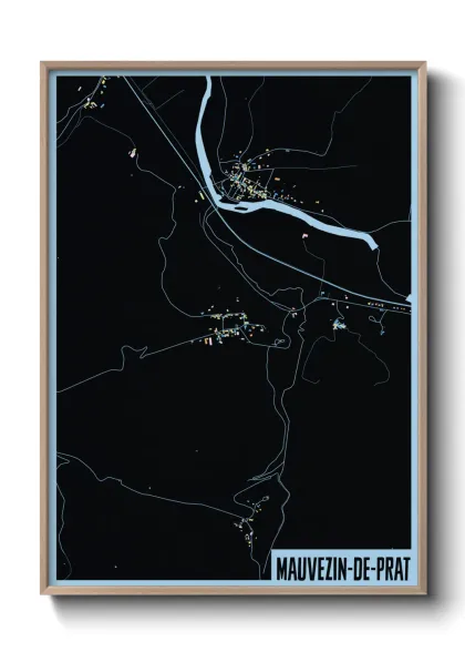 Une affiche de carte sur Mauvezin-de-Prat