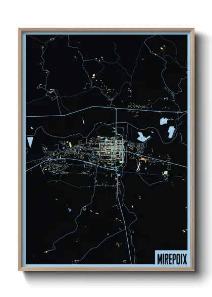 Une affiche de carte sur Mirepoix