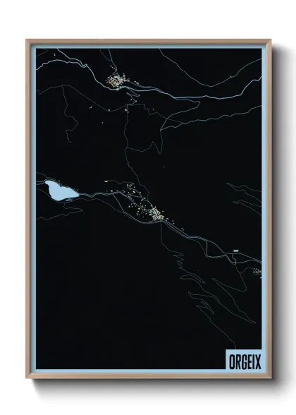 Une affiche de carte sur Orgeix