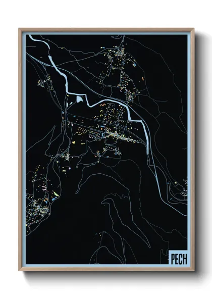 Une affiche de carte sur Pech