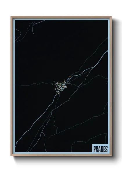 Une affiche de carte sur Prades