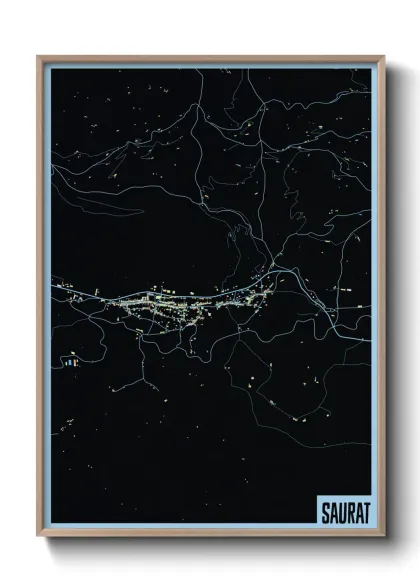 Une affiche de carte sur Saurat