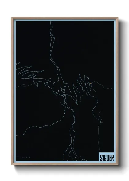 Une affiche de carte sur Siguer
