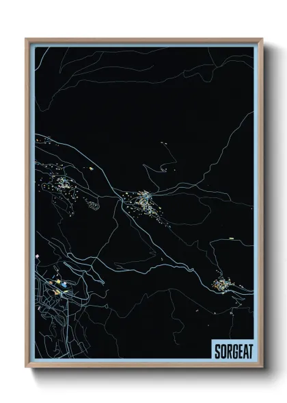 Une affiche de carte sur Sorgeat