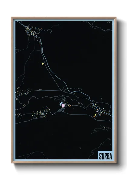 Une affiche de carte sur Surba