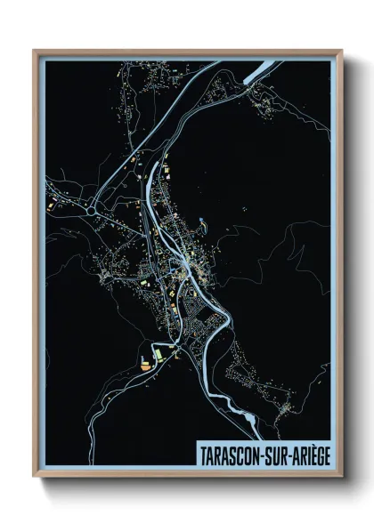 Une affiche de carte sur Tarascon-sur-Ariège