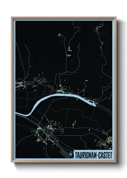 Une affiche de carte sur Taurignan-Castet