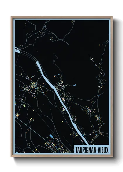 Une affiche de carte sur Taurignan-Vieux