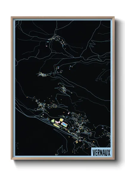 Une affiche de carte sur Vernaux