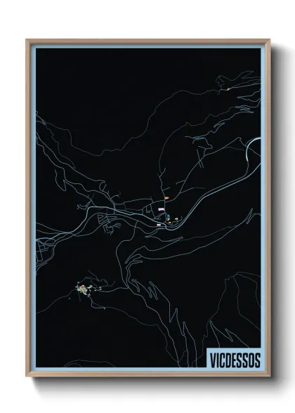 Une affiche de carte sur Vicdessos