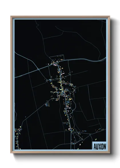 Une affiche de carte sur Auxon