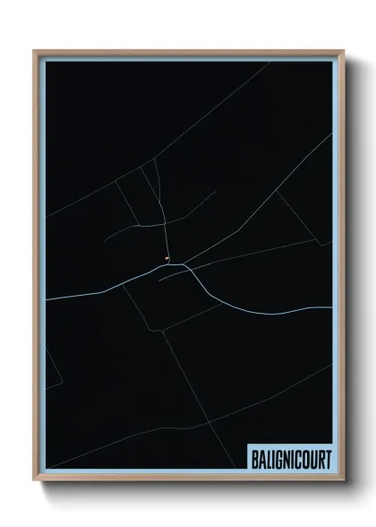 Une affiche de carte sur Balignicourt