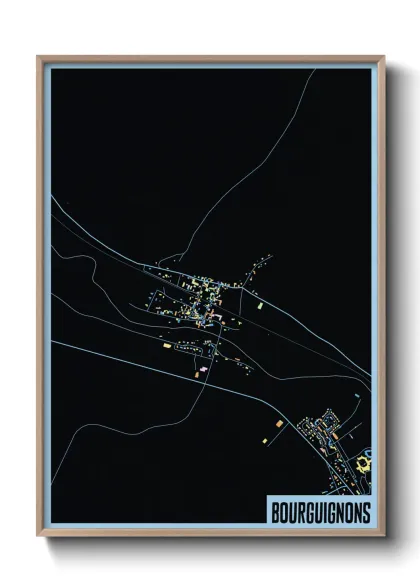 Une affiche de carte sur Bourguignons