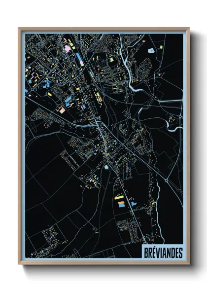 Une affiche de carte sur Bréviandes