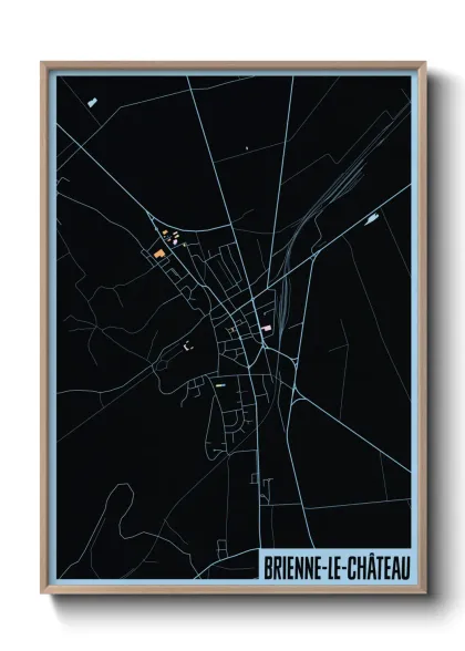 Une affiche de carte sur Brienne-le-Château