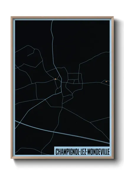 Une affiche de carte sur Champignol-lez-Mondeville