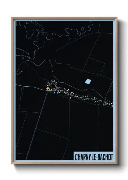 Une affiche de carte sur Charny-le-Bachot