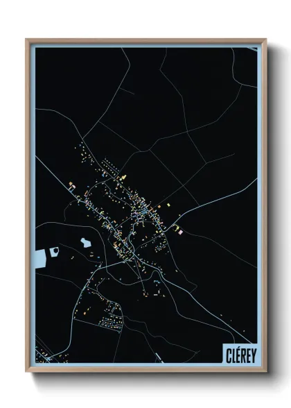 Une affiche de carte sur Clérey