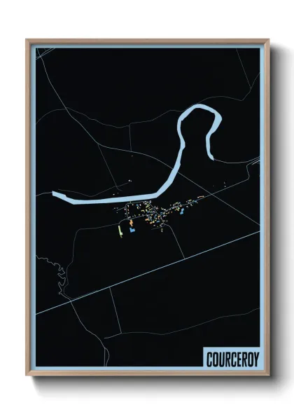 Une affiche de carte sur Courceroy