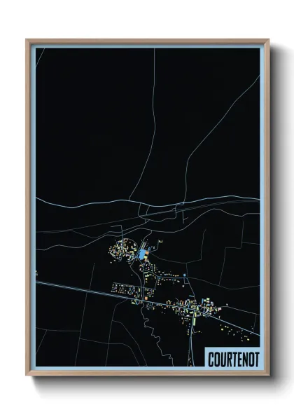 Une affiche de carte sur Courtenot