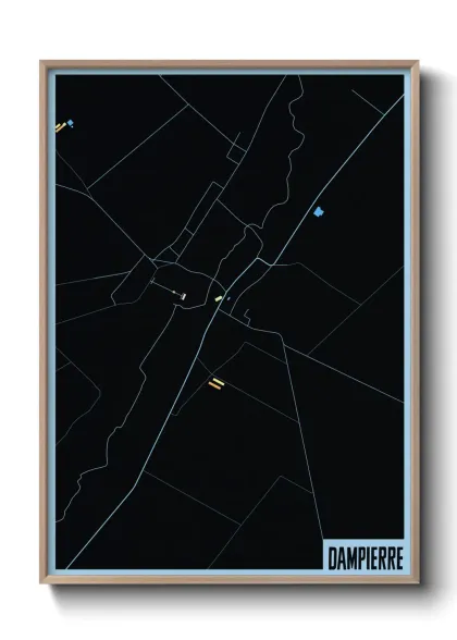 Une affiche de carte sur Dampierre