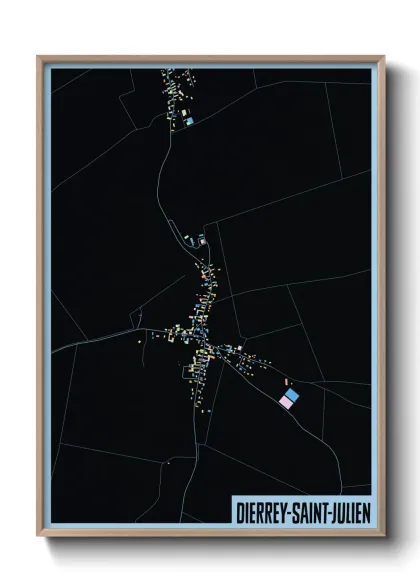 Une affiche de carte sur Dierrey-Saint-Julien