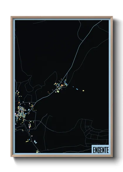 Une affiche de carte sur Engente