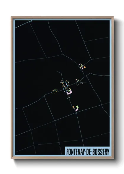 Une affiche de carte sur Fontenay-de-Bossery