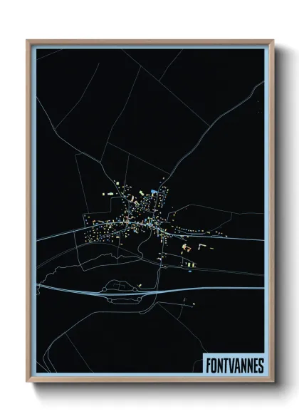 Une affiche de carte sur Fontvannes