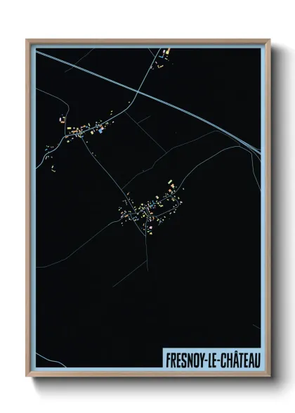 Une affiche de carte sur Fresnoy-le-Château