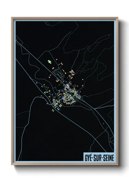 Une affiche de carte sur Gyé-sur-Seine