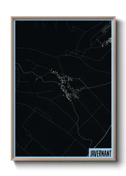 Une affiche de carte sur Javernant