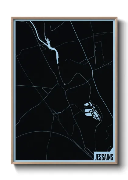 Une affiche de carte sur Jessains