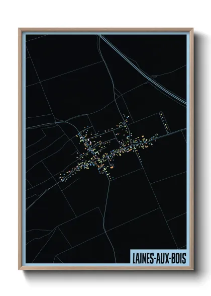 Une affiche de carte sur Laines-aux-Bois