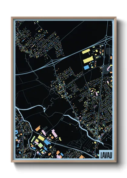 Une affiche de carte sur Lavau