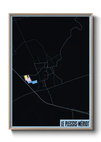 Une affiche de carte sur Le Plessis-Mériot