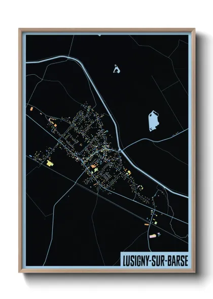 Une affiche de carte sur Lusigny-sur-Barse