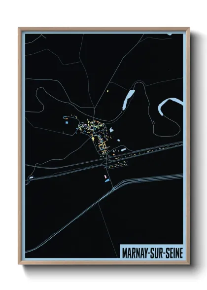 Une affiche de carte sur Marnay-sur-Seine