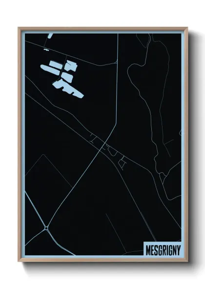 Une affiche de carte sur Mesgrigny