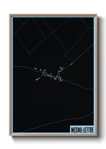 Une affiche de carte sur Mesnil-Lettre