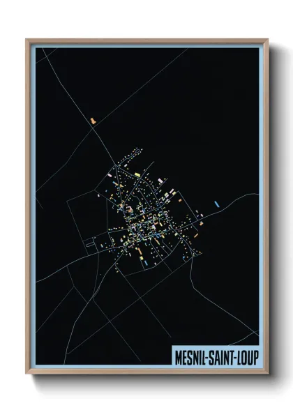 Une affiche de carte sur Mesnil-Saint-Loup