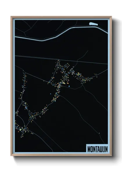 Une affiche de carte sur Montaulin