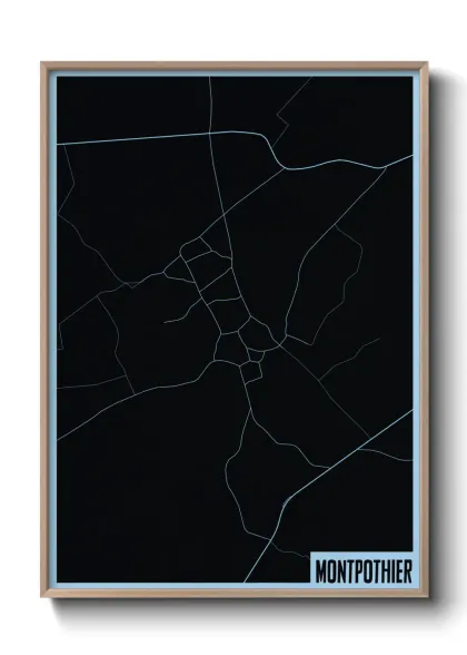 Une affiche de carte sur Montpothier