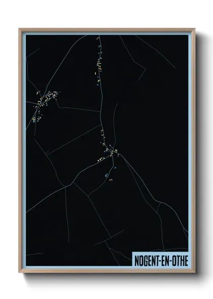 Une affiche de carte sur Nogent-en-Othe