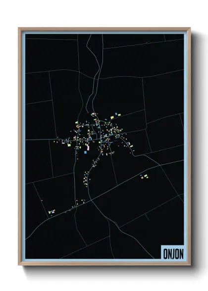 Une affiche de carte sur Onjon