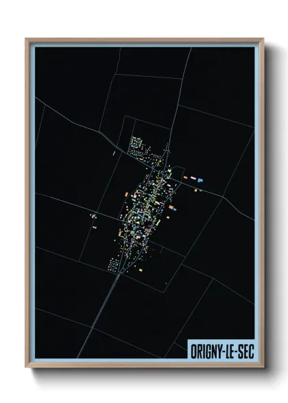Une affiche de carte sur Origny-le-Sec